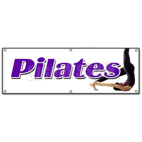 PILATES BANNER SIGN physical fitness instructor class training weight